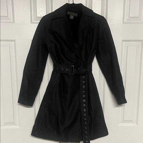 Banana Republic Black Denim Trench Coat with Belt. Excellent condition.